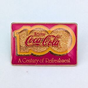 Vintage Coca Cola Pin Lapel 100 Centennial Century of Celebration 1986 Enamel